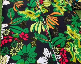 African Fabric/African Print Fabric/Ankara-green,White and Red Floral Design/MD01/YARDS OR WHOLESALE/African Dress/African Clothing/Quilts