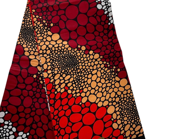 African Fabric/Ankara-Orange,Beige,White Color/African Wax/MK600/Ankara 6 yards