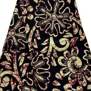 Black Cream African Print Fabric, Wax Print, Ankara Fabric By The Yard/Cotton Print/MK760H