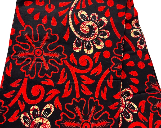 Orange Cream Black African Print Fabric/Ankara 6 Yards/cotton Print For quilts/Wax Print By The Yard/