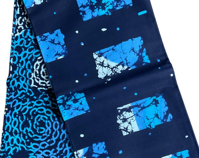 African fabric/ African prints/Wax print/ African headwrap/ African fabric for craft/ African clothing/ MK159/Blue Fabric/African Cl