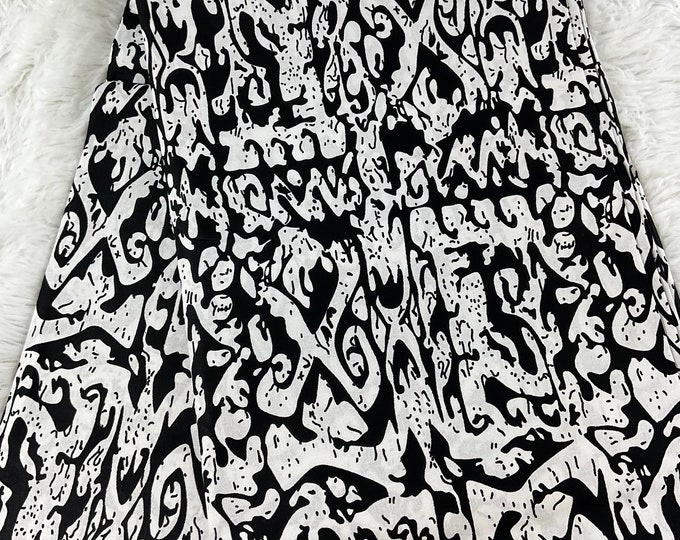 Black and White Ankara Fabric - African Wax Print with Headwrap, 6 Yards