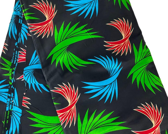 Black Red Green Blue African Print Fabric/Ankara 6 Yards/Cotton Print Fabric