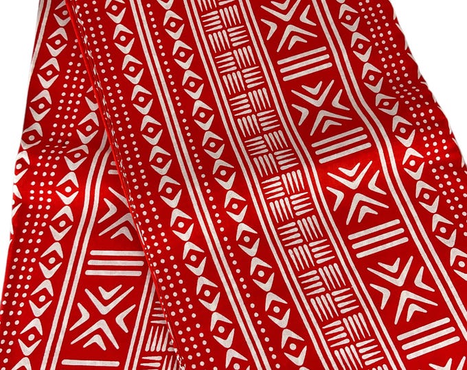 Red White African Print Fabric/Ankara 6 Yards/Cotton Print By The Yards/Tribal/MK414