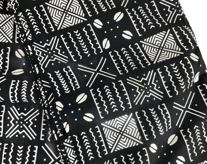 African Fabric/African Print Fabric/Ankara-Black and White Color/ African fabric per yard/ African fabric for crafts/ African Dress/MK151/Af