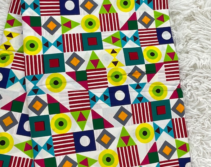 White African Fabric/African prints/ Ankara fabric/ Wax print/ African fabric for decor/ African fabric for crafts/African headwrap/MK670y