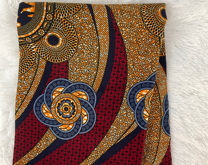 Multicolor African Fabric/African prints/ Ankara fabric/ Wax print/ African fabric for decor/ African fabric for crafts/ headwraps/MK593