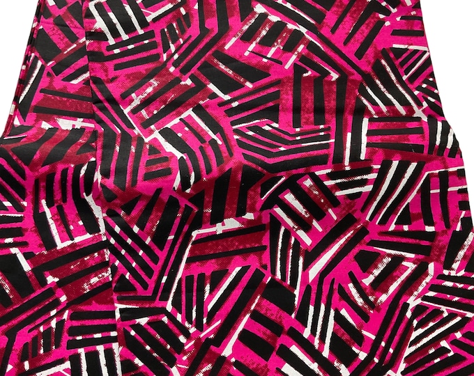 Pink Black White African Print Fabric/Ankara 6 Yards/By The Yard/MK181A
