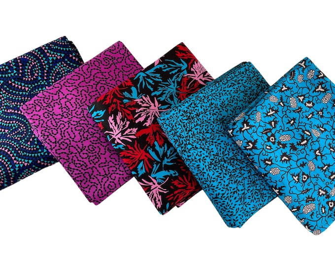 African Print Fat Quarters Set: Vibrant Cotton Fabrics for Quilting, Crafts (18" x 22")