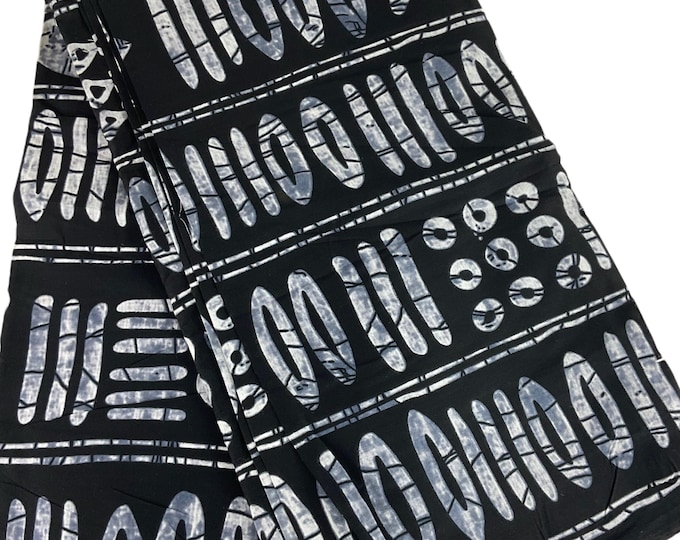 Black White African Print Fabric/Tribal Print//Ankara Fabric Per Yard/Cotton Print/Fabric/MK151
