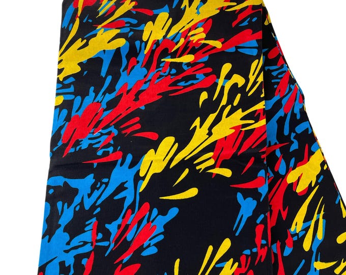 Blue Red Yellow African Print Fabric/Ankara 6 Yards/Fabric Per Yard/Cotton Print For Quilts/MK908L