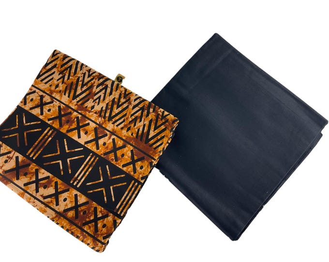 Rust Black African Print Fabric/Ankara 6 Yards/By The Yard/Cotton Prints For Quilting/MK141/