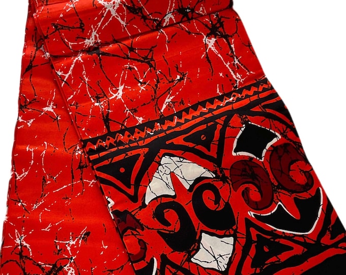African Fabric/African Print Fabric/Ankara-Orange White Black Fabric/MK464/Fabric/ Fabric Bundles/African Clothing/ African Wax Print/