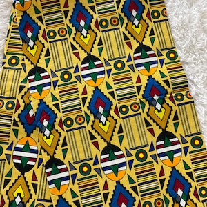 African Fabric/Ankara Fabric/African Wax Print/Yellow Ankara 6 Yards/By The Yards/Kente Fabric/MK788b/Danshiki Fabric/African Prints/Yellow