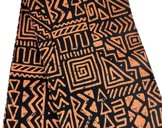 Beige Black African Print Fabric/Ankara Fabric 6 Yards/Cotton Print By The Yards/Quilting Fabric/MK604