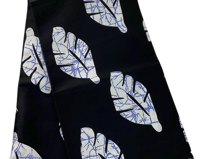 Black Blue White African Print Fabric/Ankara 6 Yards/Cotton Print By The Yard/Wax Print/MK580
