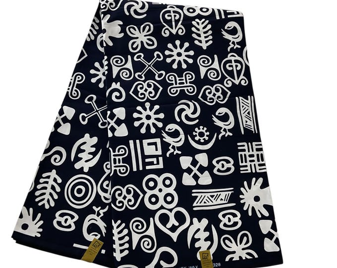 African Fabric/African Print Fabric/ Ankara -White and Black Fabric/Wax Print/MK760/African Clothing/Fabric Bundle/By The Yard/Ethnic Print/