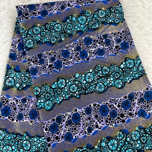Blue African Fabric/African prints/ Ankara fabric/ Wax print/ African fabric for decor/ African fabric for crafts/African/MK437s/Gold touch