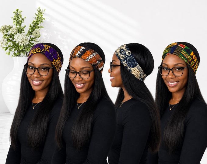 African Print Headband/Yoga Headband/Wide Hair Wrap/Running Headband/Soft Stretchy Sport Headband/Ankara Headband For Women/Knotted Bohomien