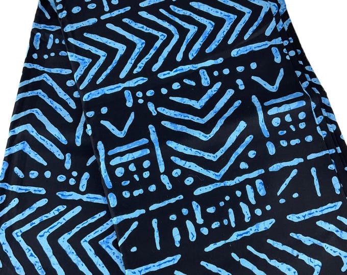Black Blue African Print Fabric/Ankara 6 Yards/By The Yard/MK753