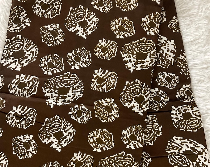 African Fabric/African Prints/ African fabric per yard/ African Fabric 6 yards/African Wax Fabric /MK145/Brown and Ivory Ankara Fabric/