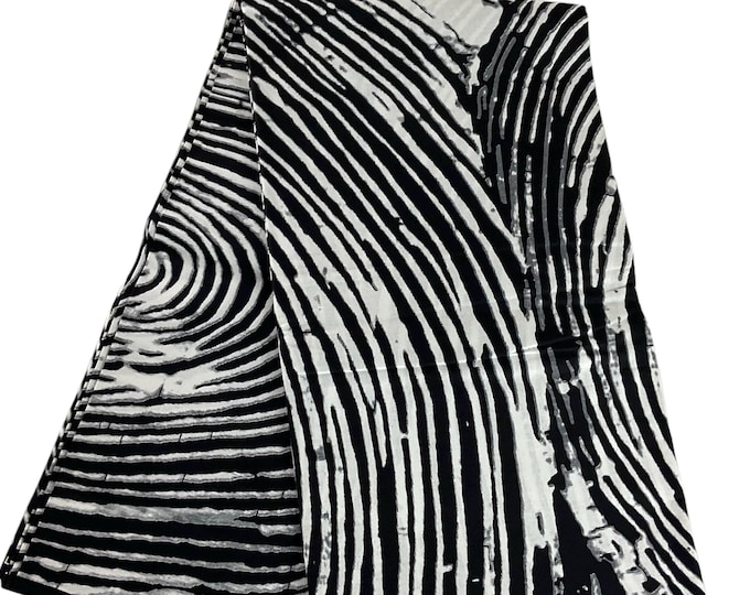 African Wax Print Fabric: Black White Cotton, 45" Wide for Clothing & Decor