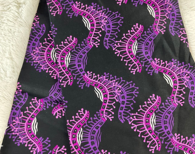 Purple Pink White African Print Fabric/Ankara 6 Yards/By The Yard/Cotton/DK17