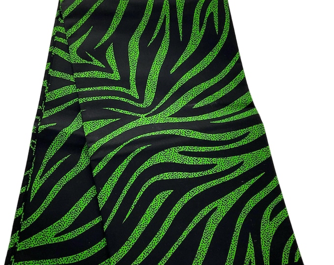 Neon Green Black African Print Fabric/Ankara Fabric 6 Yards/Cotton Print For Quilting/By The Yard/MK581A