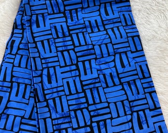 African fabric/ African prints/Wax print/ African headwrap/ African fabric for craft/ African clothing/ MK159/Blue Fabric/African Cl