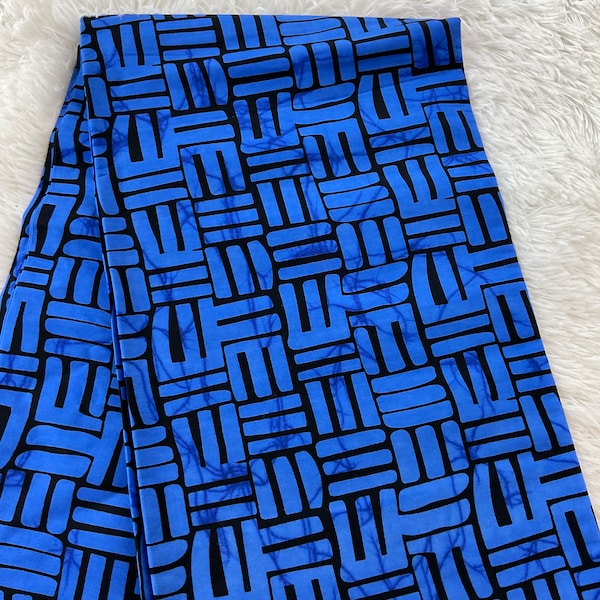 African fabric/ African prints/Wax print/ African headwrap/ African fabric for craft/ African clothing/ MK159/Blue Fabric/African Cl