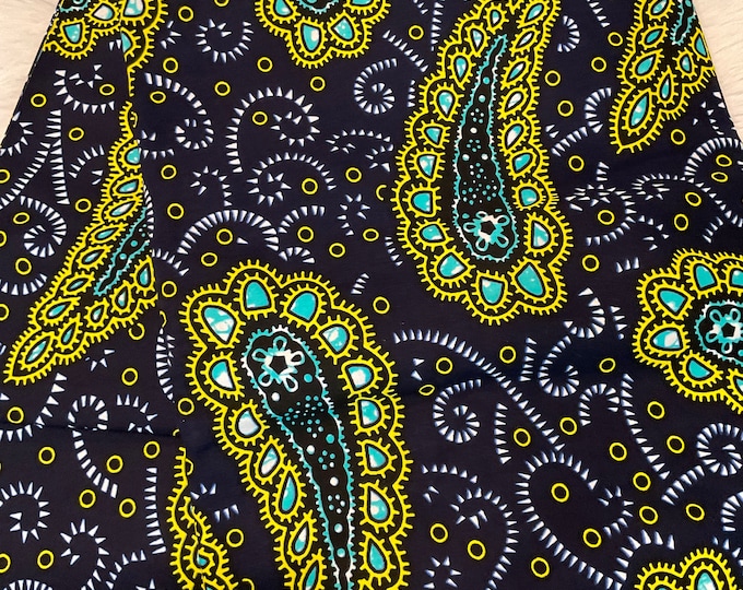 African Fabric/African prints/ Ankara fabric by the yard/ African fabric by the yard/GK01/Ankara-NavyBlue and Gre Fabric/Fabric/African Art