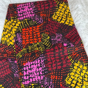 African Fabric/African prints/ Ankara-Green,Red,fabric/ Wax print/ African fabric for crafts/ African headwrap/ African clothing/FG102e