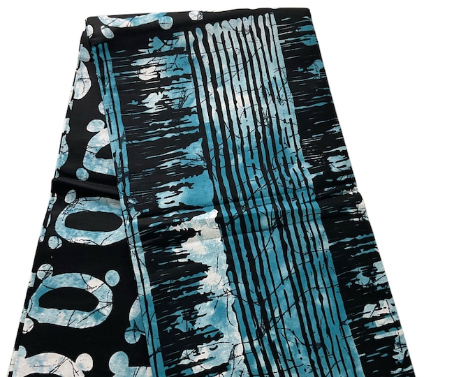 African Fabric/ African Print/African Wax/Ankara-Blue Ivory Color/Gift For Her/Fabric/DT0z/Tribal Print/Native/Kente/Boho/By The Yard