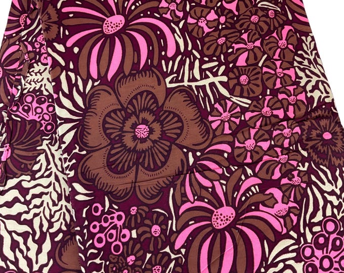 Brown Cream Pink Ankara African Print/Ankara 6 Yards/By The Yard/Cotton Print/Mudcloth/MK760