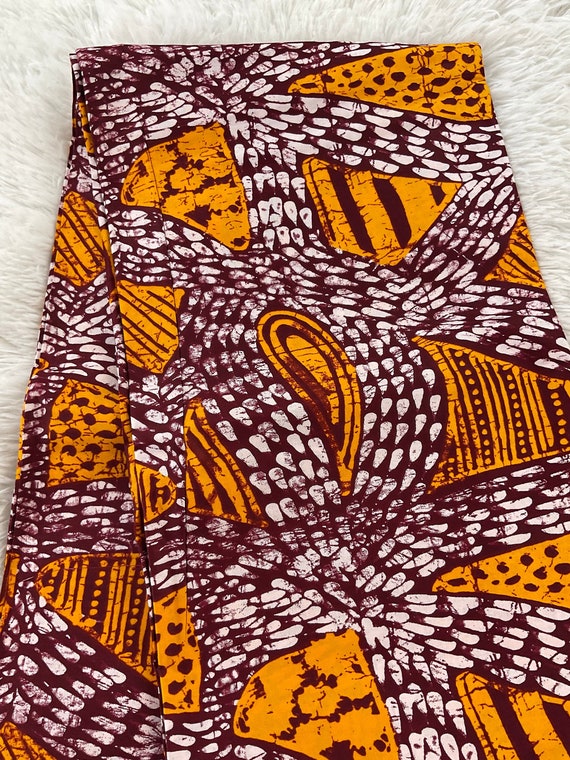 Tissu Africain Imprimé Cire (Ankara) – Coton Véritable – Prix Au Mètre – Neuf