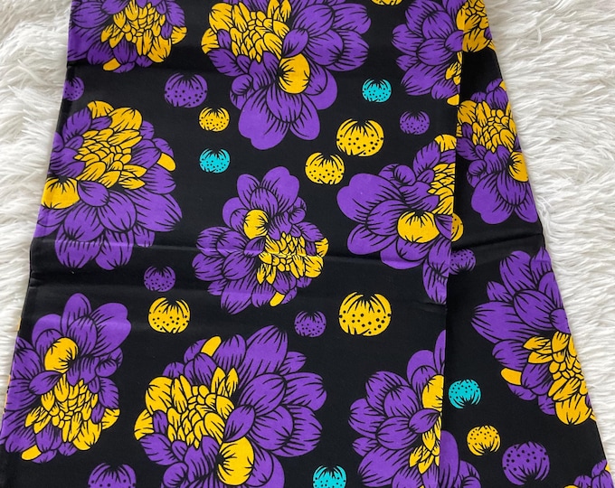 African Fabric/African prints/ Ankara-Purple and Yellow  fabric/ African fabric by the yard/African fabric/ African fabric 6 yards/MK111/