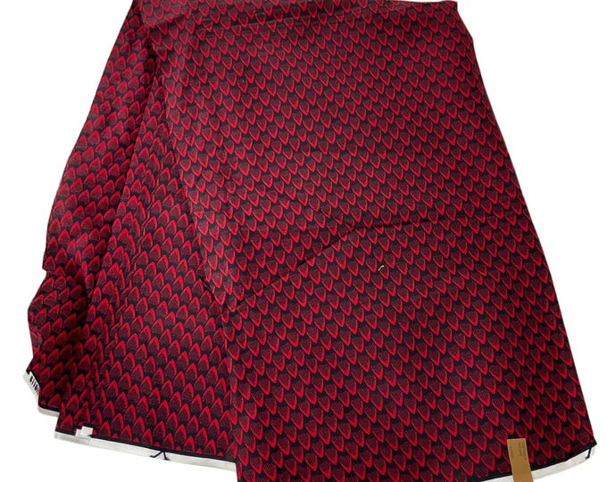 Red African Print Fabric: 100% Cotton, 45" Wide, Ankara Style for Crafts