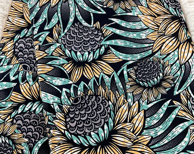 African Fabric/African Print Fabric/Ankara-Blue and Cream Color/ African fabric per yard/ African fabric for crafts/ African Dress/MK151/Af