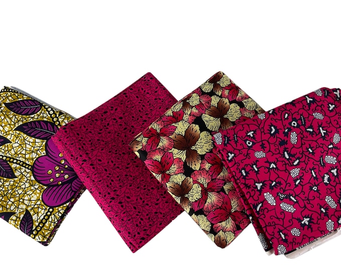 African Print Cotton Fat Quarters Set – Vibrant Ankara Fabric for Quilting