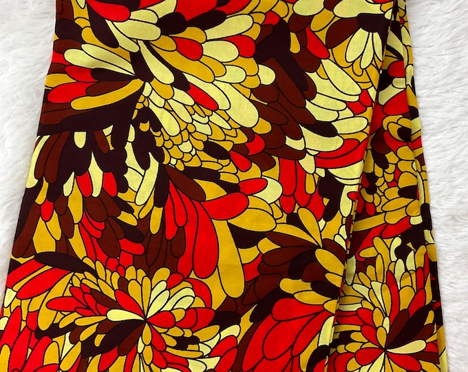 Floral African Print Fabric, 6 Yards with Headwrap