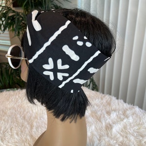 African Headbands For Women/Pre-Tied/Twisted Headbands For Short Hair/Ankara Head Wraps/Head Wraps/Black Headband