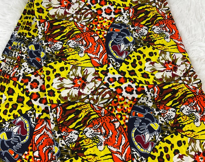 Multicolor African Fabric/African prints/ Ankara fabric/ African fabric per yard/ African fabric for crafts/ African fabri/FG45