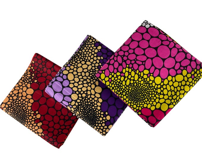 African Ankara Fabric, Purple Beige Pink Wax Print, By The Yard,Cotton Print For Quilting