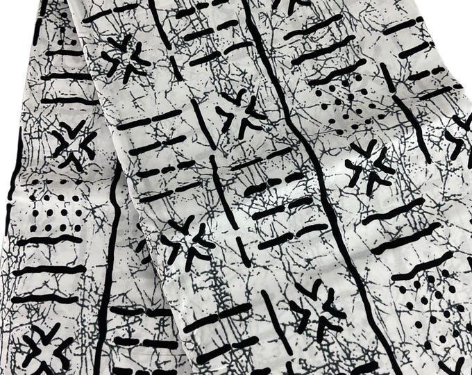 White Black Tribal African Fabric/Ankara Fabric Per Yard/Cotton Print For Quilting/Fabric/100% Cotton/MK707/