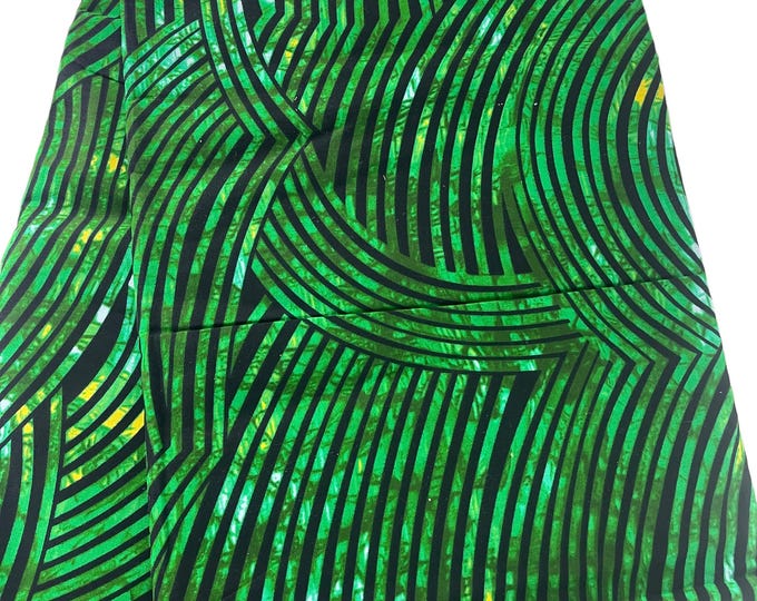 Green and Black African Fabric/African Print Fabric/Ankara 6 Yards/Wax print/ African Clothing/African fabric for crafts/MK416