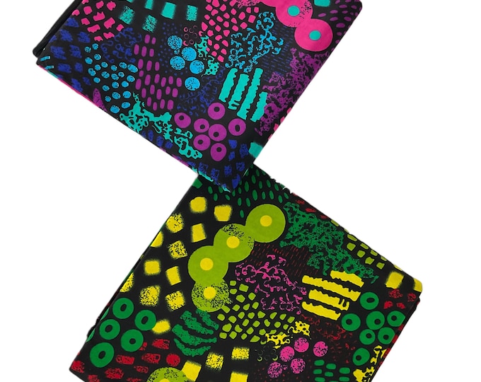 Black Pink Red Green African Print Fabric/Ankara By The Yard/Cotton Print For Quilting/MK104/