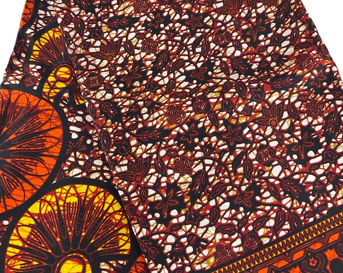 High End Brown Ankara African Print Fabric/Ankara 6 Yards/By The Yard/MK458