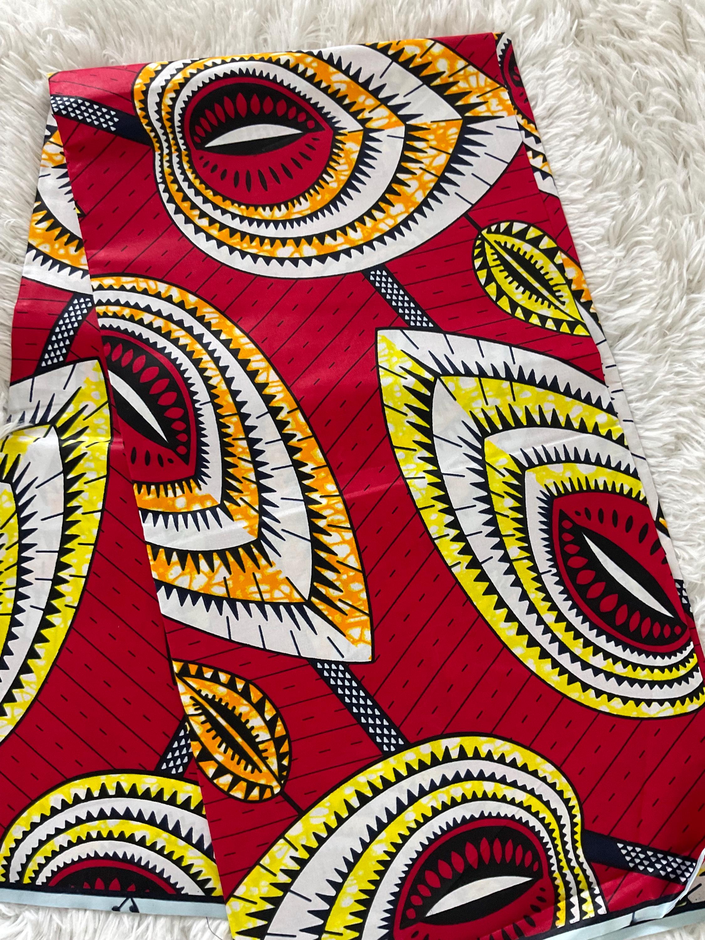 6 Yards Afrikaanse stof, Afrikaanse Ankara Wax Print Stof voor naaien, Feestjurk Craft Projecten en Patch Werk DIY, Breedte: 110 cm (#4