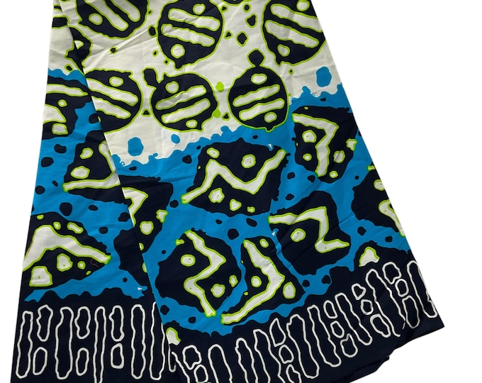 African Fabric/African Print Fabric/Ankara-Blue,White  Color/ African fabric per yard/ African fabric for crafts/ African Dress/MK151/Af