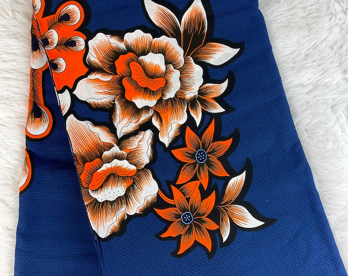 African fabric/ African prints/Wax print/ African headwrap/ African fabric for craft/ African clothing/ MK159/Peacock/Blue Fabric/African Cl